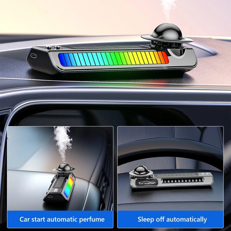 Smart Humidifier for Car | 3 in 1 Interior Car LED Light With Aroma and Sound Active Function and Digital Parking Number Plate