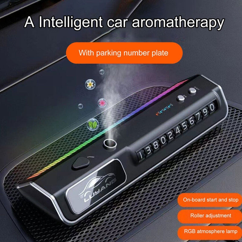 Smart Humidifier for Car | 3 in 1 Interior Car LED Light With Aroma and Sound Active Function and Digital Parking Number Plate