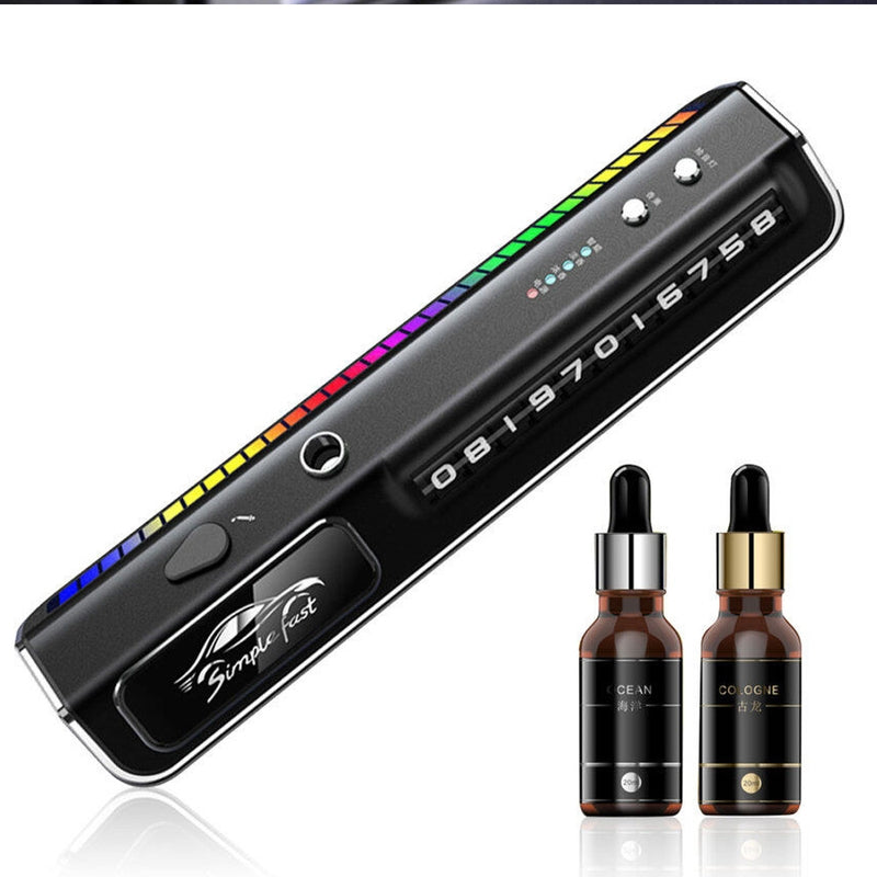 Smart Humidifier for Car | 3 in 1 Interior Car LED Light With Aroma and Sound Active Function and Digital Parking Number Plate