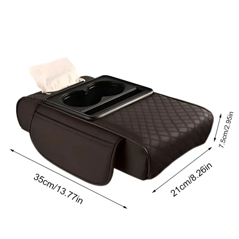Luxury Car Rear Armrest Console Box | Built-in Cup Holder & Tissue Box | Ultimate Comfort & Style