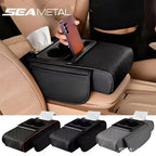 Luxury Car Rear Armrest Console Box | Built-in Cup Holder & Tissue Box | Ultimate Comfort & Style