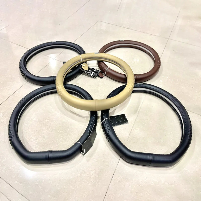 Premium Original Leather Car Steering Cover – Anti-Slip and Stylish Fit