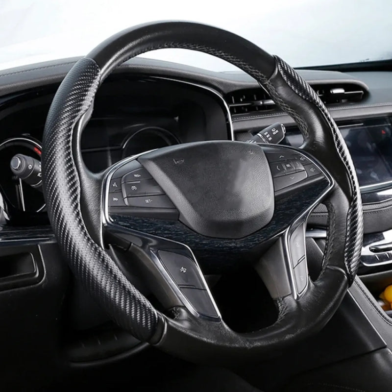 Two Part Carbon Fiber Steering Cover for Cars – Enhance Grip And Style