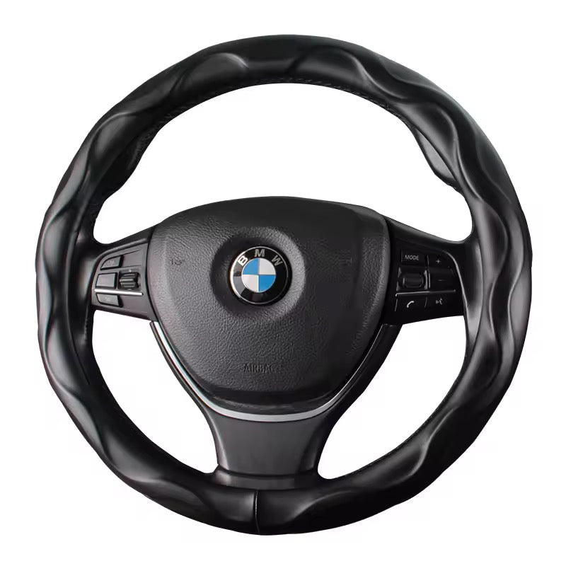 Artificial leather Steering Wheel Cover Color Black and Beige