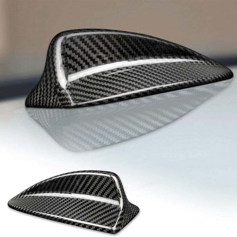 Carbon Fiber Car Shark Fin Antenna Cover Radio Signal Black (7.6”)