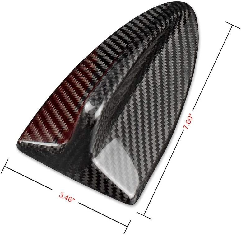 Carbon Fiber Car Shark Fin Antenna Cover Radio Signal Black (7.6”)