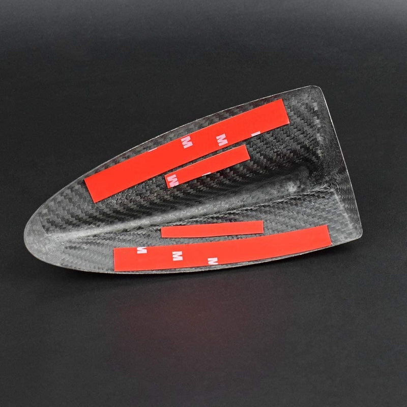 Carbon Fiber Car Shark Fin Antenna Cover Radio Signal Black (7.6”)