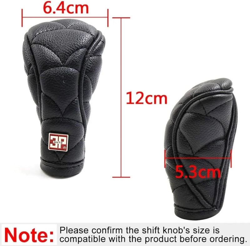 Anti-slip Car Gear Shift Knob Cover Leather Car Gear Proof Protection for Automatic/Manual