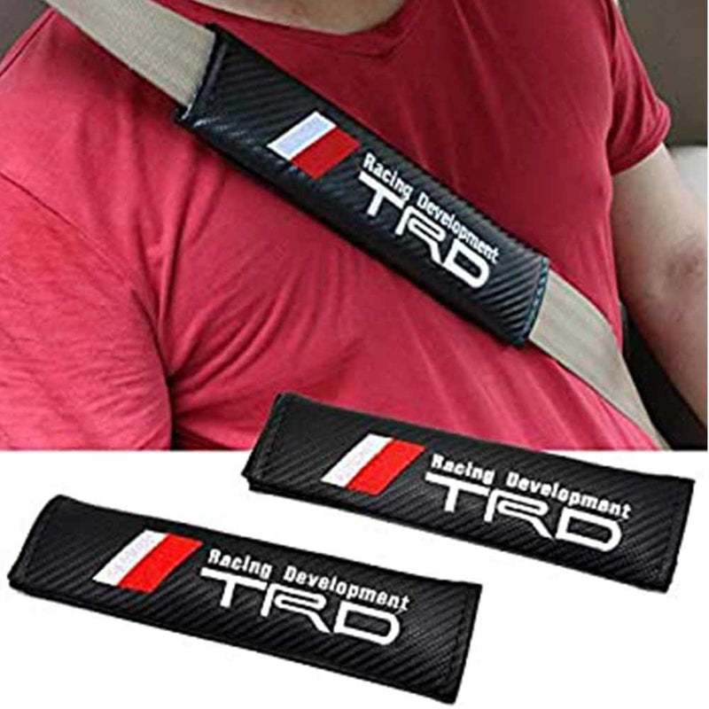 TRD Car Seat Belt Cover Shoulder Pad Protection Carbon Fiber 2pcs