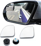Ajxn Car Blind Spot Mirror 2PCS HD Convex Glass Angle Adjustable for Side Rearview Mirrors