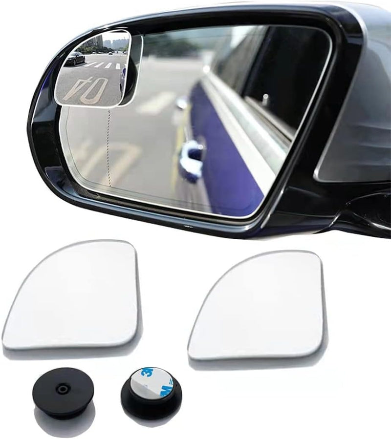 Ajxn Car Blind Spot Mirror 2PCS HD Convex Glass Angle Adjustable for Side Rearview Mirrors