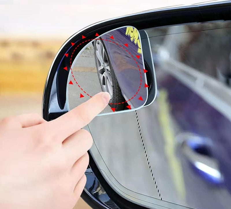 Ajxn Car Blind Spot Mirror 2PCS HD Convex Glass Angle Adjustable for Side Rearview Mirrors