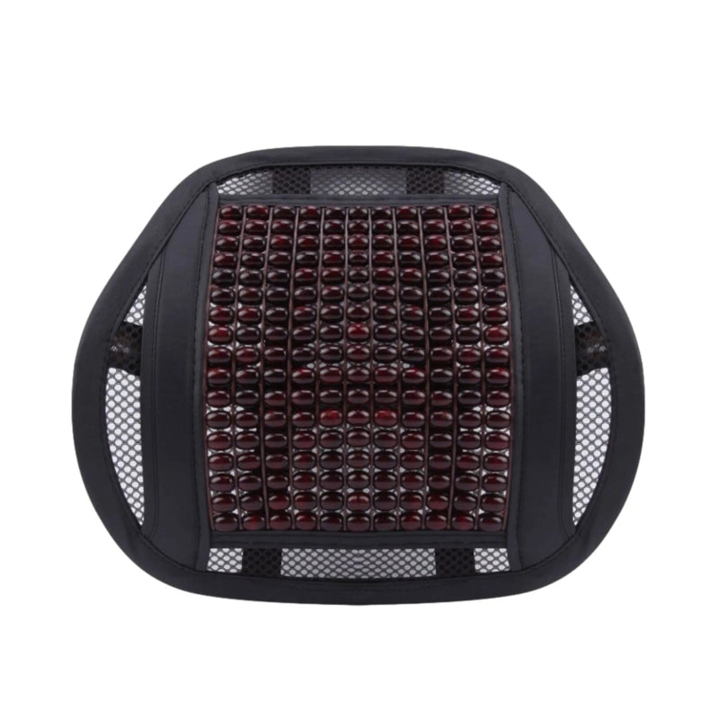 Massage Back Lumbar Support Mesh Cushion for Car Seat, Office Chair, Wood Beads Chair