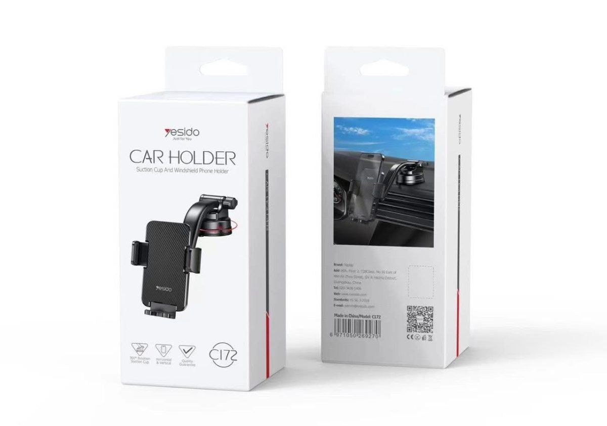 yesido C172 mobile phone holder multifunctional car telescopic rotary suction cup clip car mobile phone holder