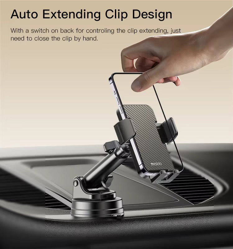 yesido C173 car phone holder car navigation 360 rotating suction cup telescopic rod holder