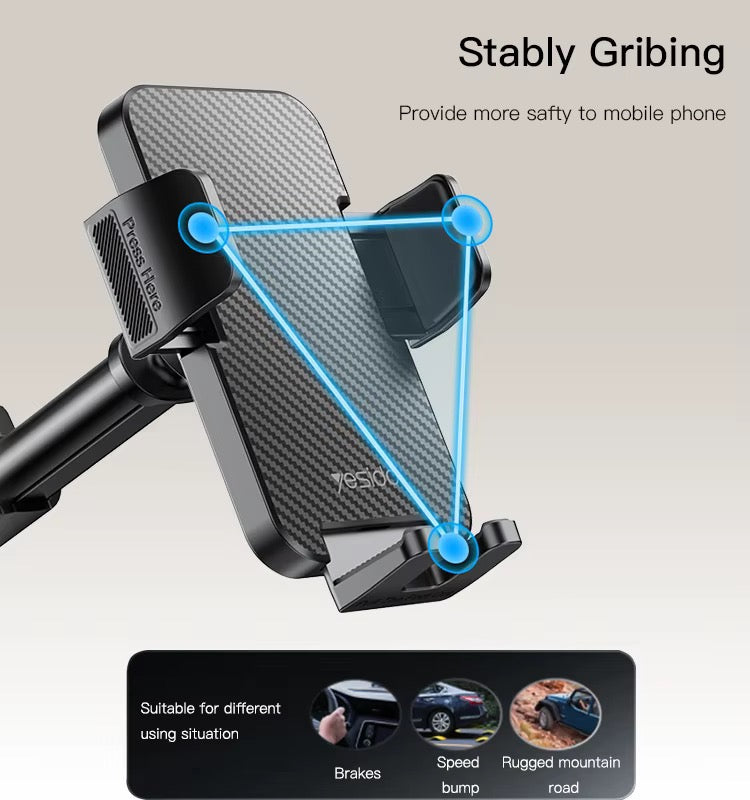 yesido C173 car phone holder car navigation 360 rotating suction cup telescopic rod holder