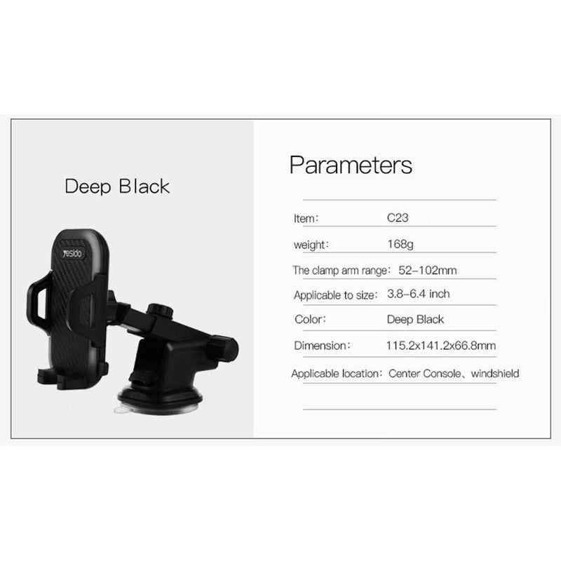 Yesido Car Phone Holder | Stand Dashboard Windshield Sucker Mobile Phone Holder Mobile Support