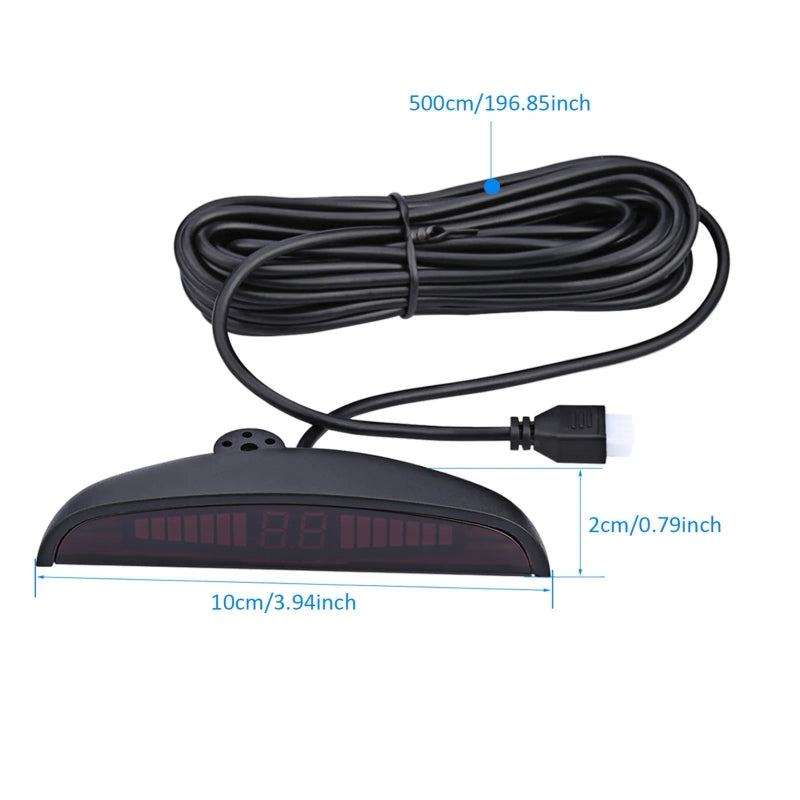 Wireless Car Parking Sensor System with 4 Sensors, LCD Display, and Buzzer Alarm
