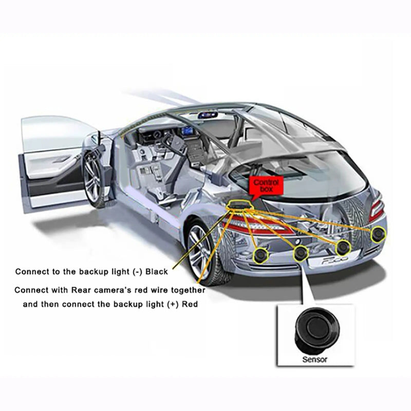 Wireless Car Parking Sensor System with 4 Sensors, LCD Display, and Buzzer Alarm