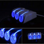 3 Socket 2 USB PLUG CHARGER MULTI CAR POWER LIGHTER SPLITTER 12V/24V