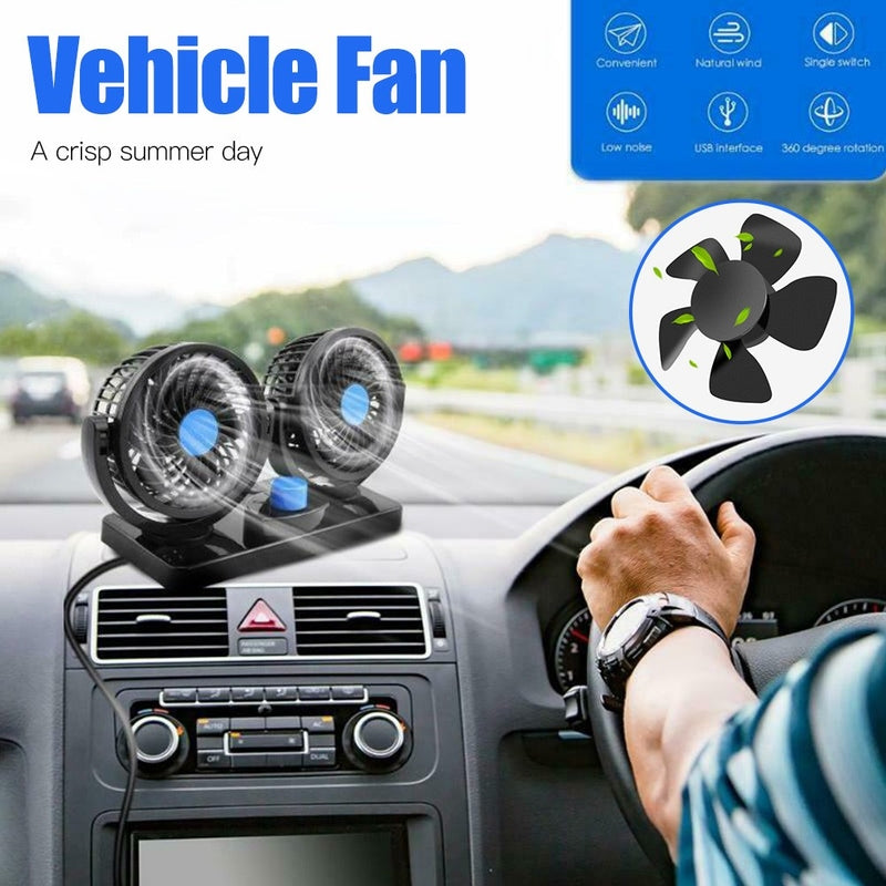 Portable Electric Car Fan with Adjustable Speeds