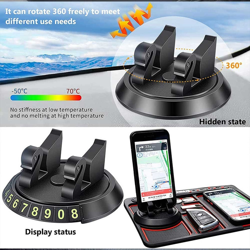 Non-Slip Phone Pad for 4-in-1 Car Multifunctional Mobile Holder, Parking number Perfume and mobile mat