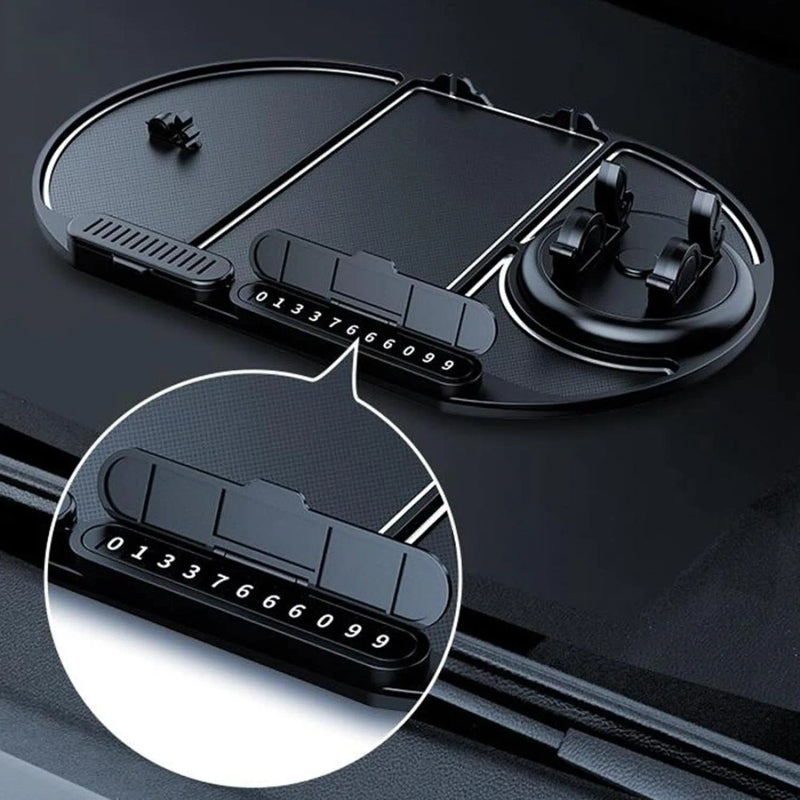 6 in 1 Car Dashboard Non Slip Mobile Mat Mobile Phone Holder, Augot 360° Rotatable Car Anti-Skid Pad