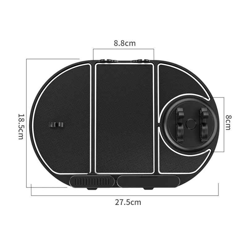 6 in 1 Car Dashboard Non Slip Mobile Mat Mobile Phone Holder, Augot 360° Rotatable Car Anti-Skid Pad