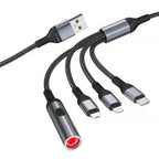 4 in 1 Fast Charging Data Cable Multi functional Cigarette Lighter 6A