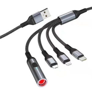 4 in 1 Fast Charging Data Cable Multi functional Cigarette Lighter 6A