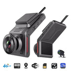 Smart Car 4G Dash Cam | FHD 1080P | Cloud Live Recording | Mobile App Control | 24/7 Remote Monitoring | WiFi Hotspot | GPS Tracker | G-Sensor | Dual Lens Front & Rear Camera