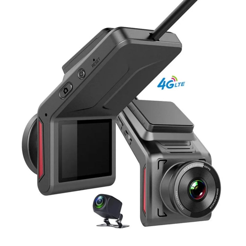 Smart Car 4G Dash Cam | FHD 1080P | Cloud Live Recording | Mobile App Control | 24/7 Remote Monitoring | WiFi Hotspot | GPS Tracker | G-Sensor | Dual Lens Front & Rear Camera