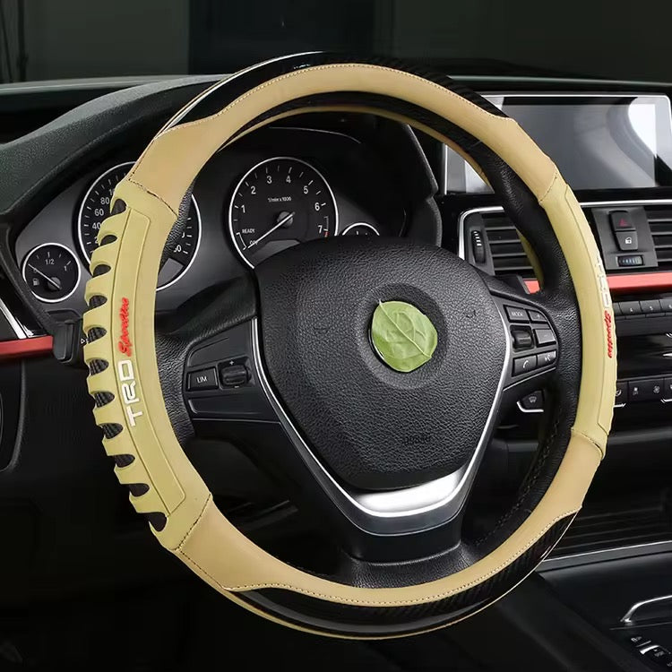 TRD Silicon and Carbon Fiber Leather Car Steering Wheel Cover