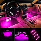 Car Interior RGB Atmosphere Lights – 4pcs Multi-Color Music Sync Neon Strip Lights