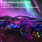 Car Interior RGB Atmosphere Lights – 4pcs Multi-Color Music Sync Neon Strip Lights
