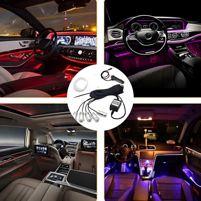 Car Neon LED Interior Strip Light with App Controlled – Interior Ambient Lighting for Dashboard and Door Trim