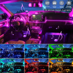 Car Neon LED Interior Strip Light with App Controlled – Interior Ambient Lighting for Dashboard and Door Trim
