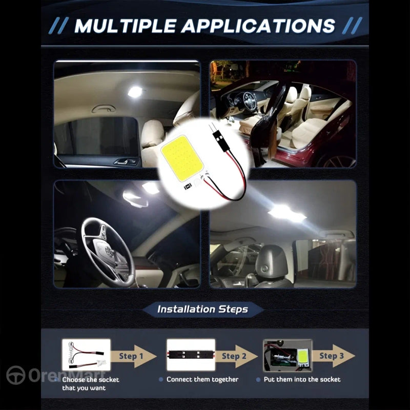 Super Bright LED Dome Lamp 12V for Car Interiors – Sleek Light Panel Design