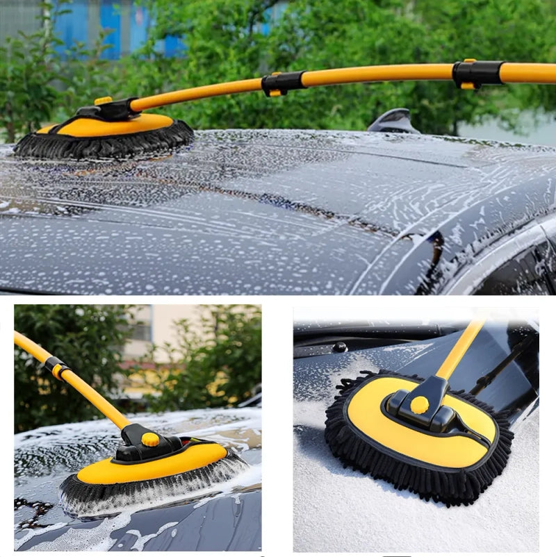 Car Washing Brush Adjustable Telescoping Long Handle Cleaning Mop