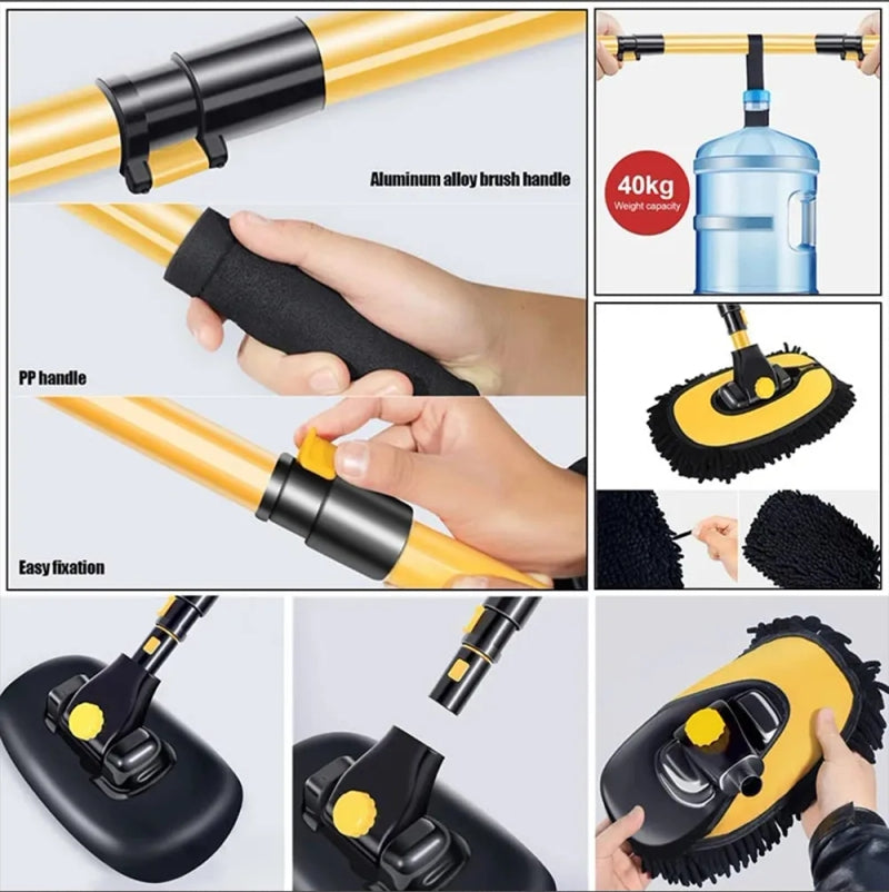 Car Washing Brush Adjustable Telescoping Long Handle Cleaning Mop