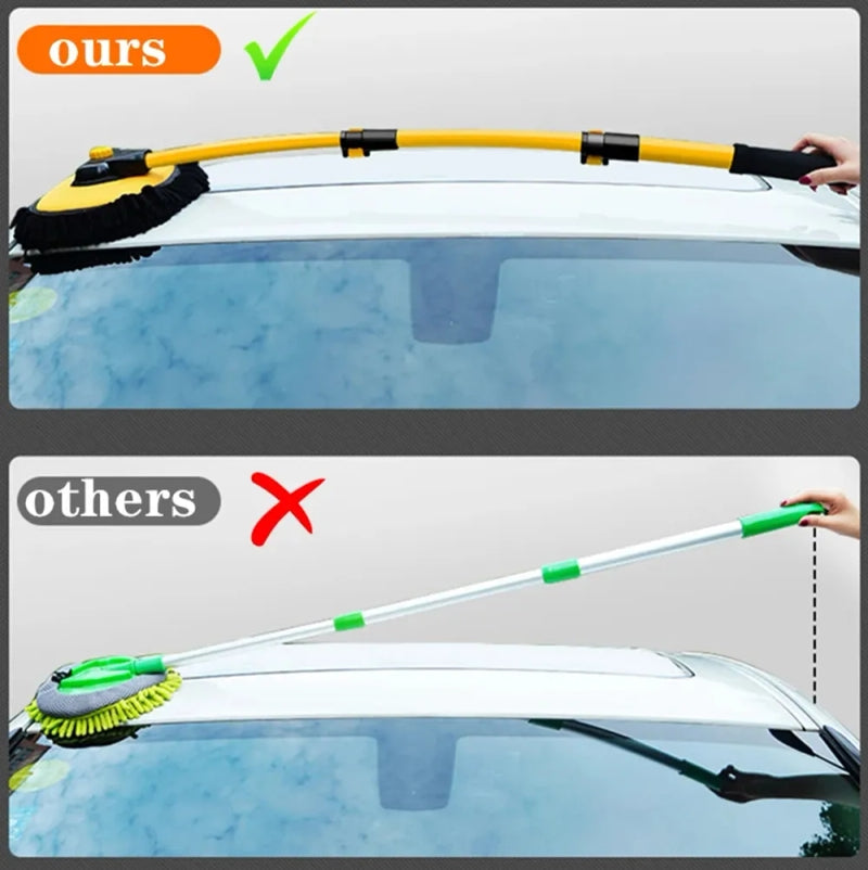 Car Washing Brush Adjustable Telescoping Long Handle Cleaning Mop