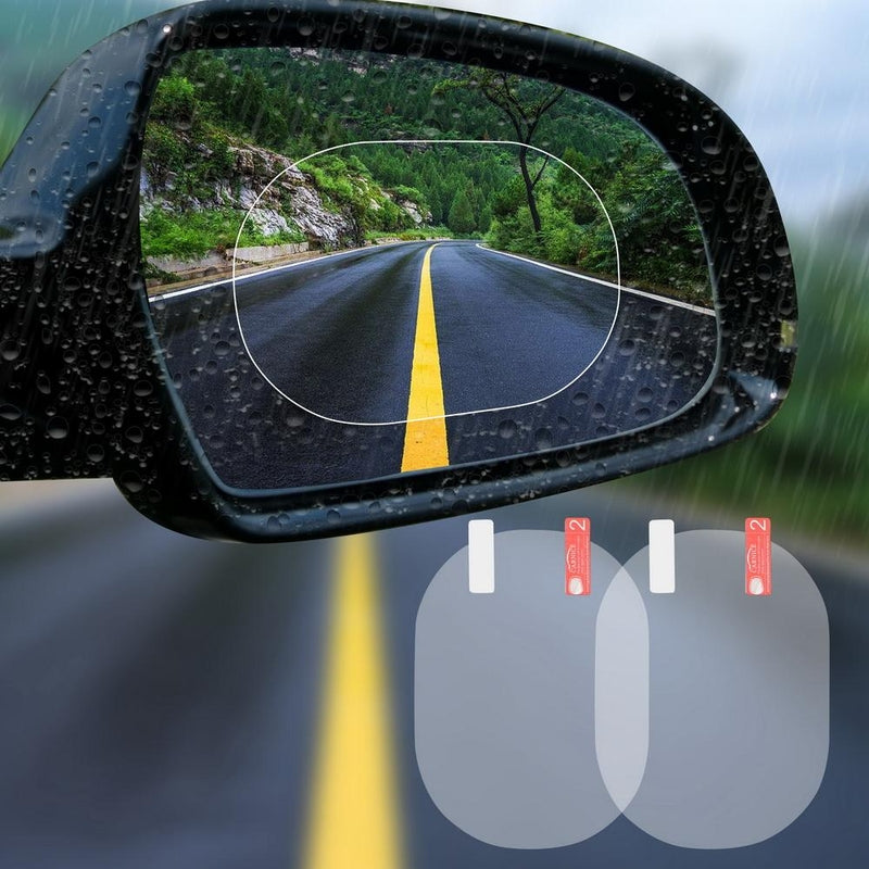 Waterproof Mirror Protector Film Mist 4Pcs | Car Anti Rain Rear View Mirror Clear Film – Crystal Clear Vision at Rainy Weather