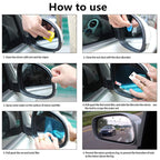 Waterproof Mirror Protector Film Mist 4Pcs | Car Anti Rain Rear View Mirror Clear Film – Crystal Clear Vision at Rainy Weather