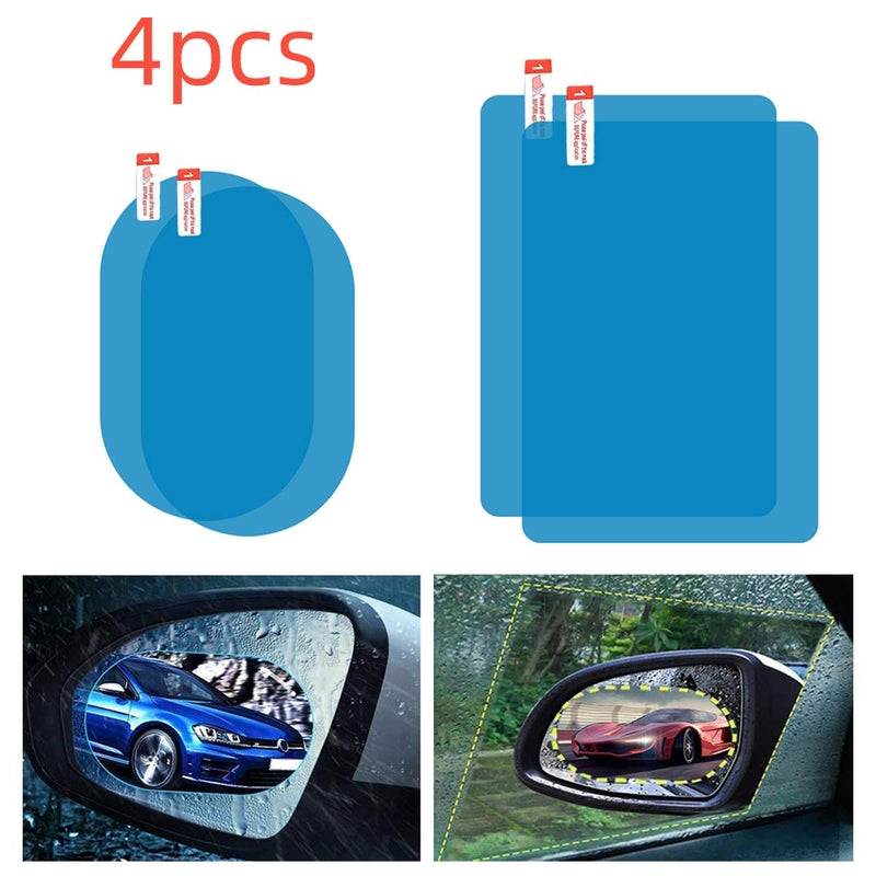 Waterproof Mirror Protector Film Mist 4Pcs | Car Anti Rain Rear View Mirror Clear Film – Crystal Clear Vision at Rainy Weather