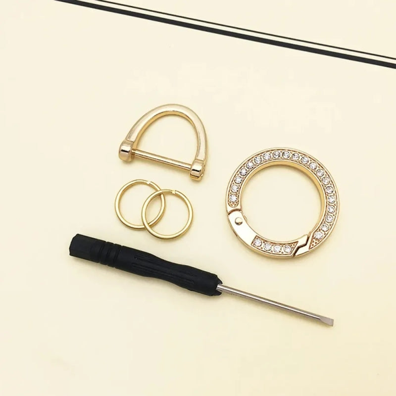 Golden Key Ring – Luxury Artificial Leather for Car and Bike