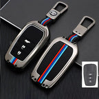Car Metal Key Cover With Car Key Ring And Soft Silicone For Toyota CHR, Prius, Corolla Cross, Prado