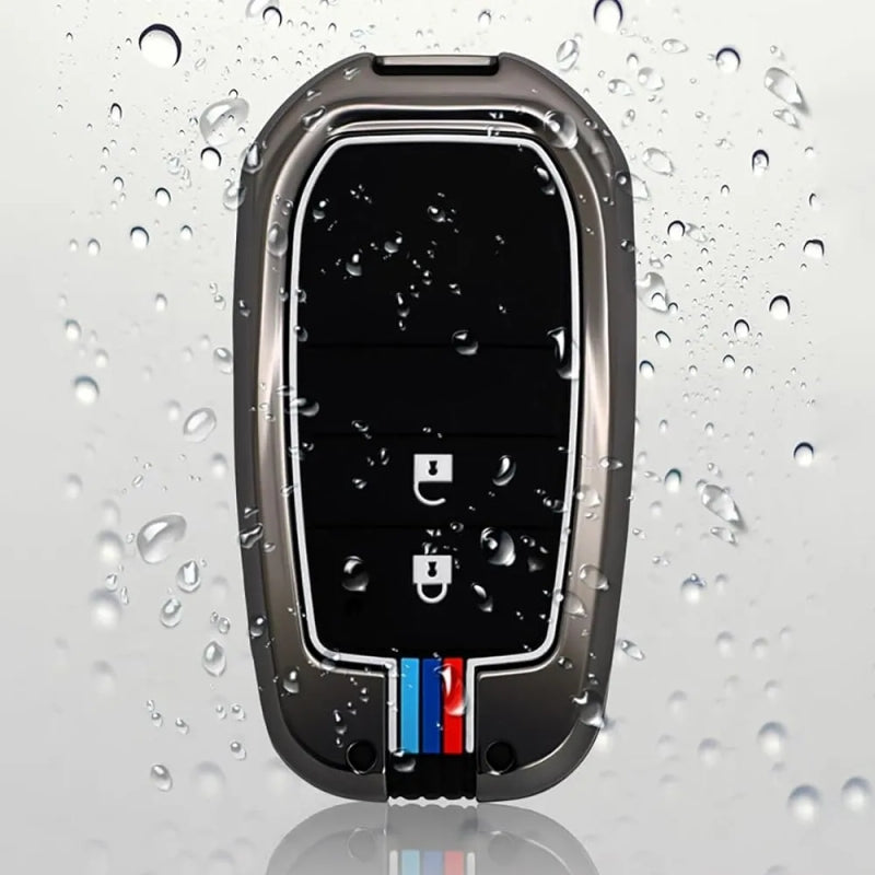 Car Metal Key Cover With Car Key Ring And Soft Silicone For Toyota CHR, Prius, Corolla Cross, Prado
