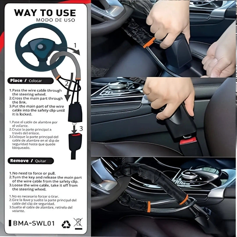 Car Universal Steering Wheel Lock – Strong, Durable, and Unbeatable Theft Protection for Your Vehicle