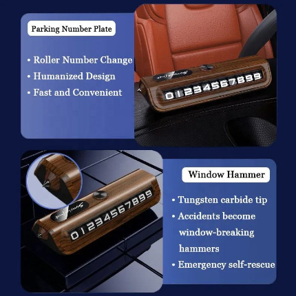 Car Parking Number Plate with Built-in Glass Breaker – Multi-Functional Emergency Tool