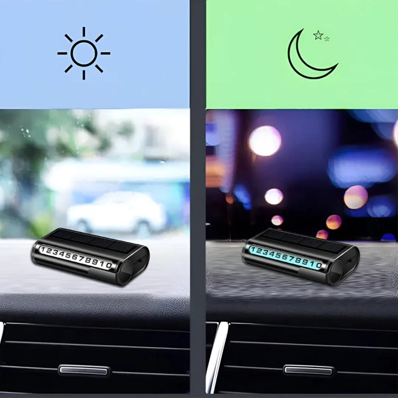 Premium Car Solar Parking Number Card with LED Digital Light